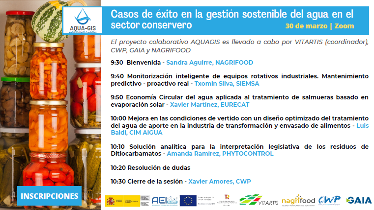 2ND AQUAGIS WEBINAR: DIGITAL AND WATER SOLUTIONS FOR THE CANNING SECTOR