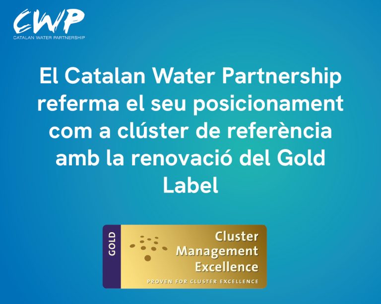 El Catalan Water Partnership referma el seu posicionament com a clúster de referència amb la renovació del Gold Label
